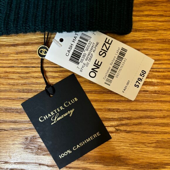 Charter Club 100% Cashmere Cuffed Beanie - Picture 3 of 5